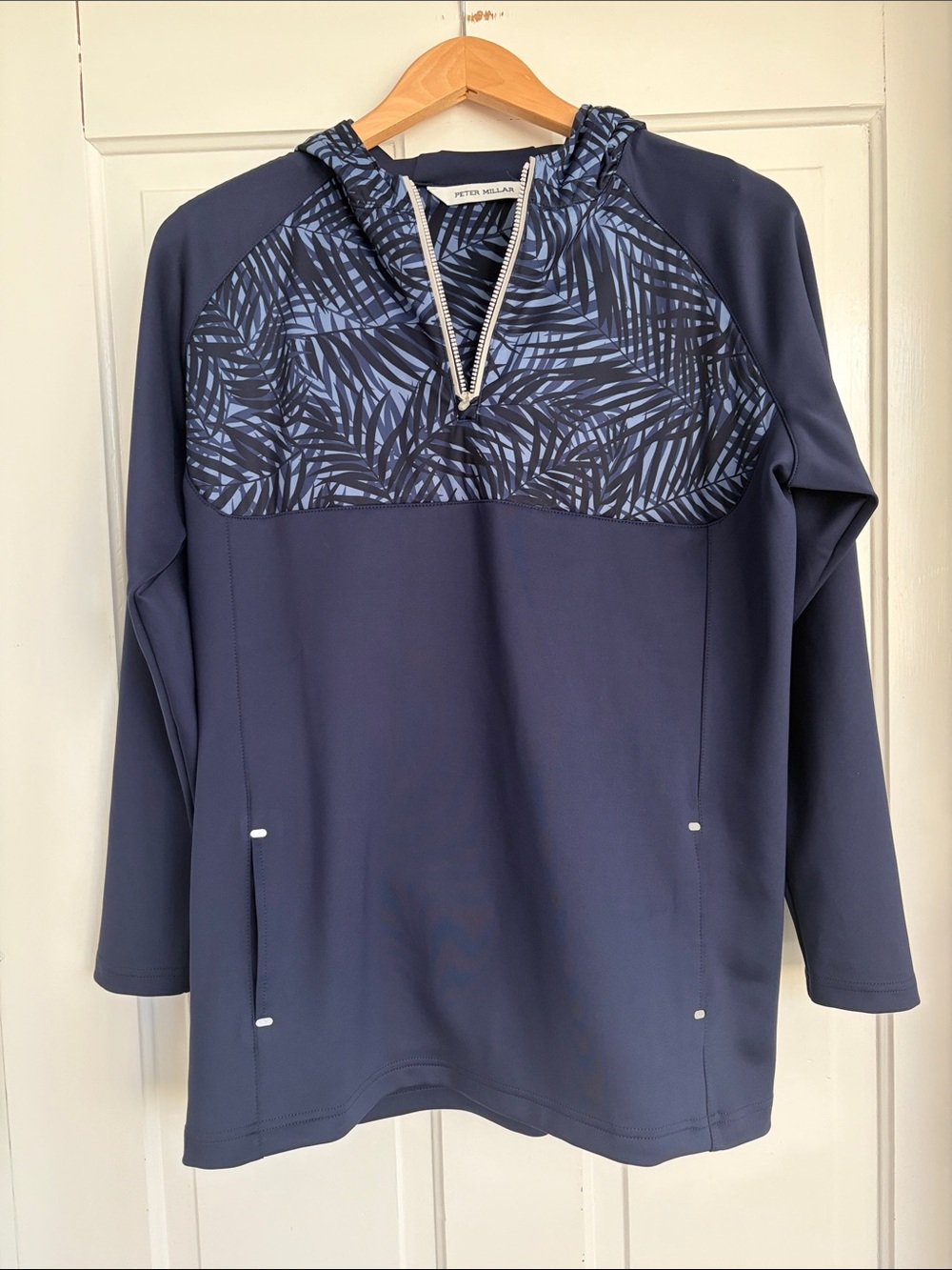 Peter Millar Navy Blue Half-Zip Hoodie Size XL 13-14